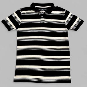 Tommy Hilfiger Kids Navy Striped Polo Shirt size 20 (ADULT SMALL)